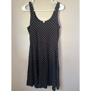 Old Navy Womens Dress Size S Black White Polka Dot Scandinavian Preppy
